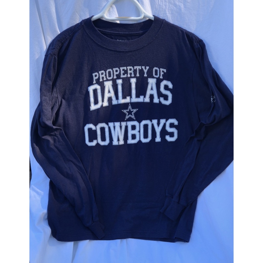Reebok NFL Dallas Cowboys Football Blue White Long Sleeve T-Shirt Mens Small